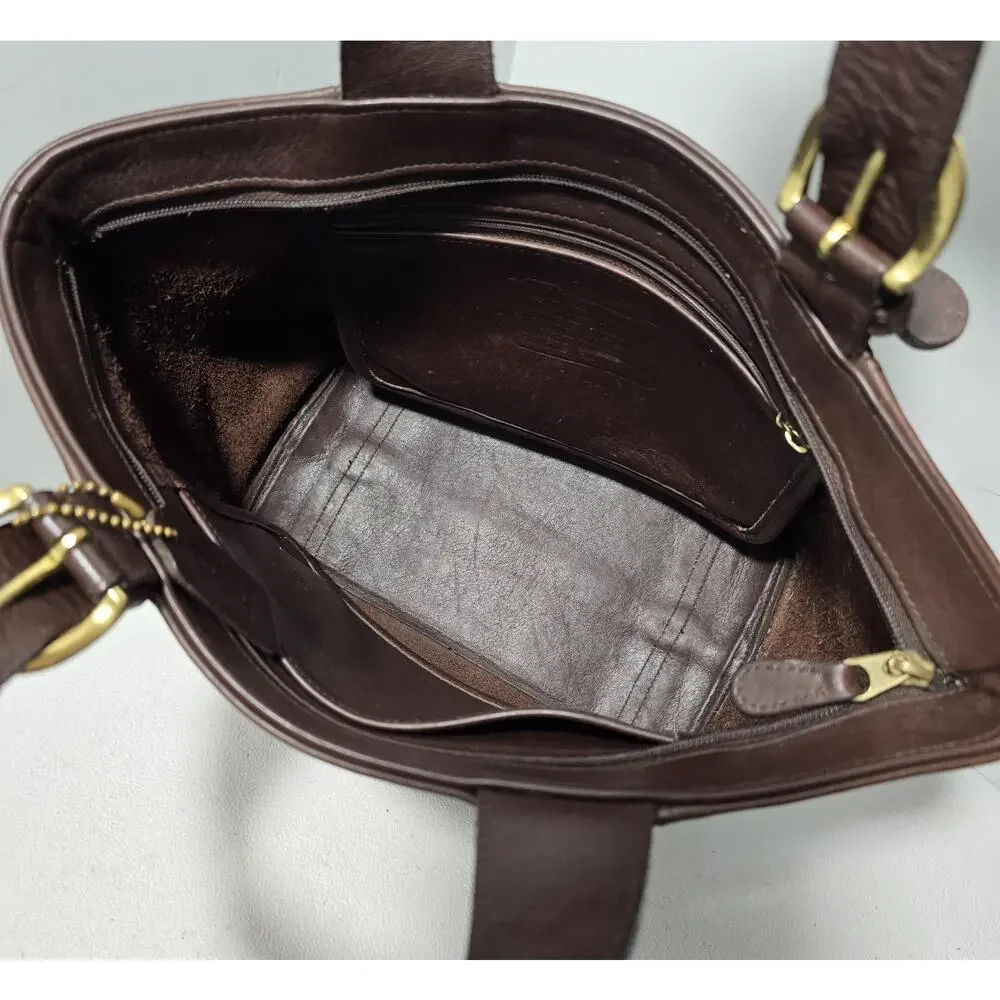 Authentic COACH Waverly Bag 4133 Mahogany Dark Brown Leather Satchel Tote 1990s
